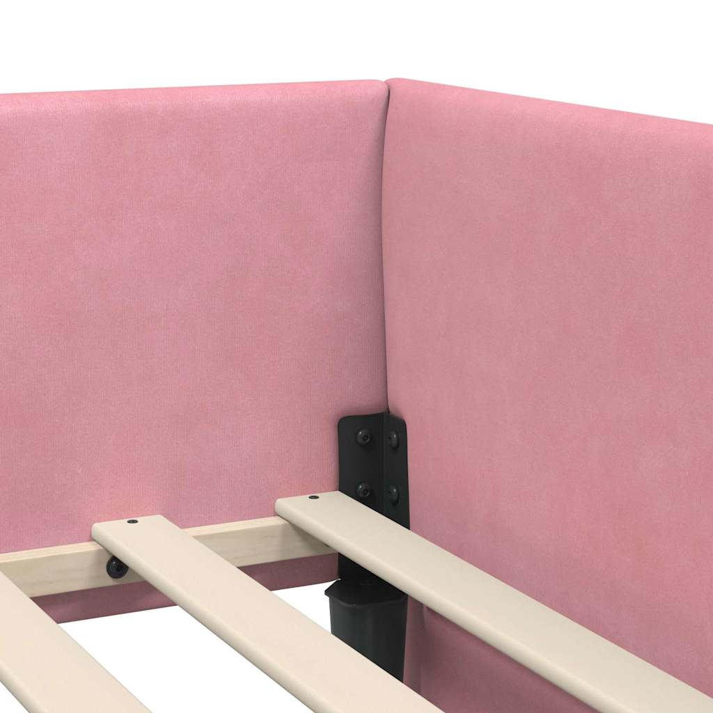Cornice del letto ad angolo Altro con testiera Rosa 80 x 200 cm - homemem39