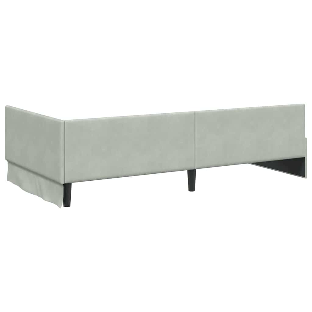 Cornice del letto ad angolo Altro Grigio chiaro 90 x 190 cm - homemem39