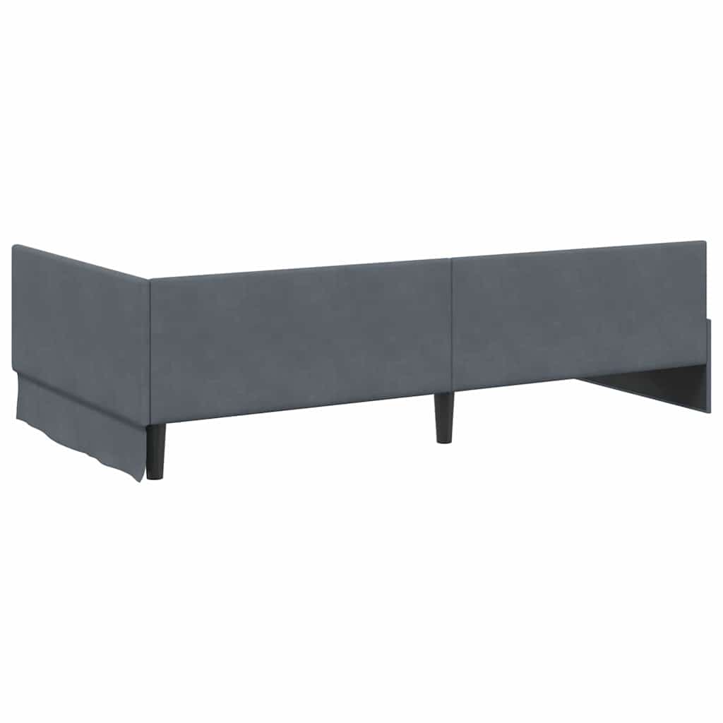 Cornice del letto ad angolo Grigio scuro 90 cm x 190 cm