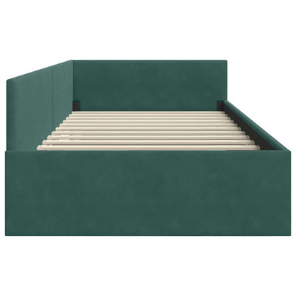 Cornice del letto ad angolo Verde Scuro 90 cm x 190 cm