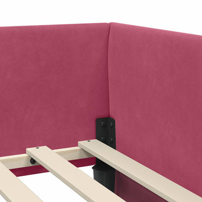 Cornice del letto ad angolo Altro Rosso vino 90 x 190 cm - homemem39