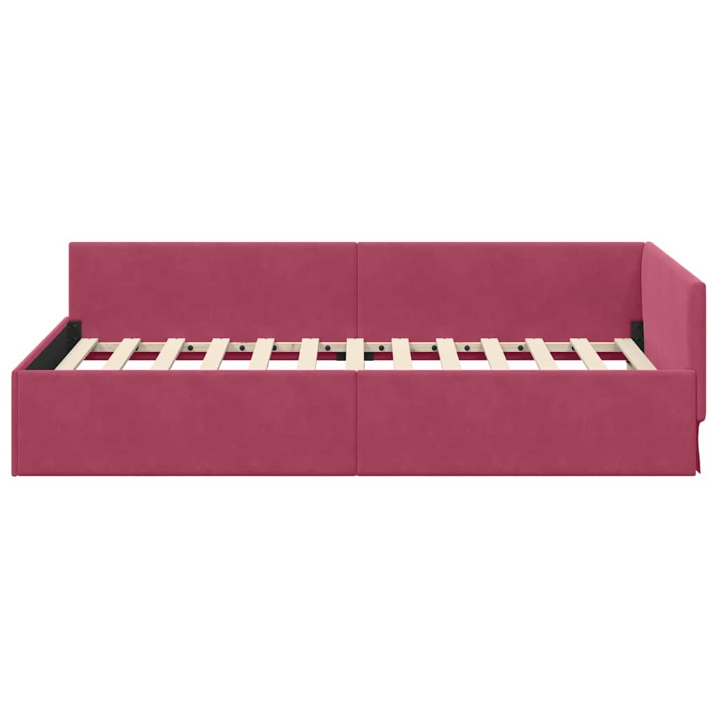 Cornice del letto ad angolo Altro Rosso vino 90 x 190 cm - homemem39