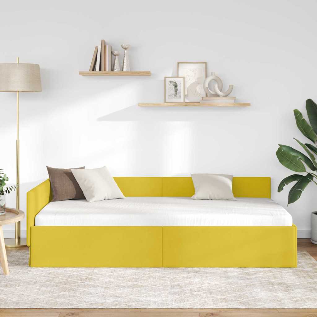 Cornice del letto ad angolo Altro Giallo 90 x 190 cm - homemem39
