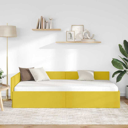 Cornice del letto ad angolo con testiera Giallo 90 cm x 190 cm