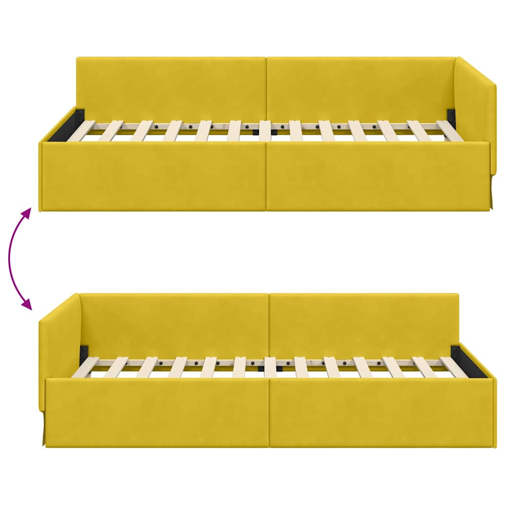 Cornice del letto ad angolo Altro Giallo 90 x 190 cm - homemem39
