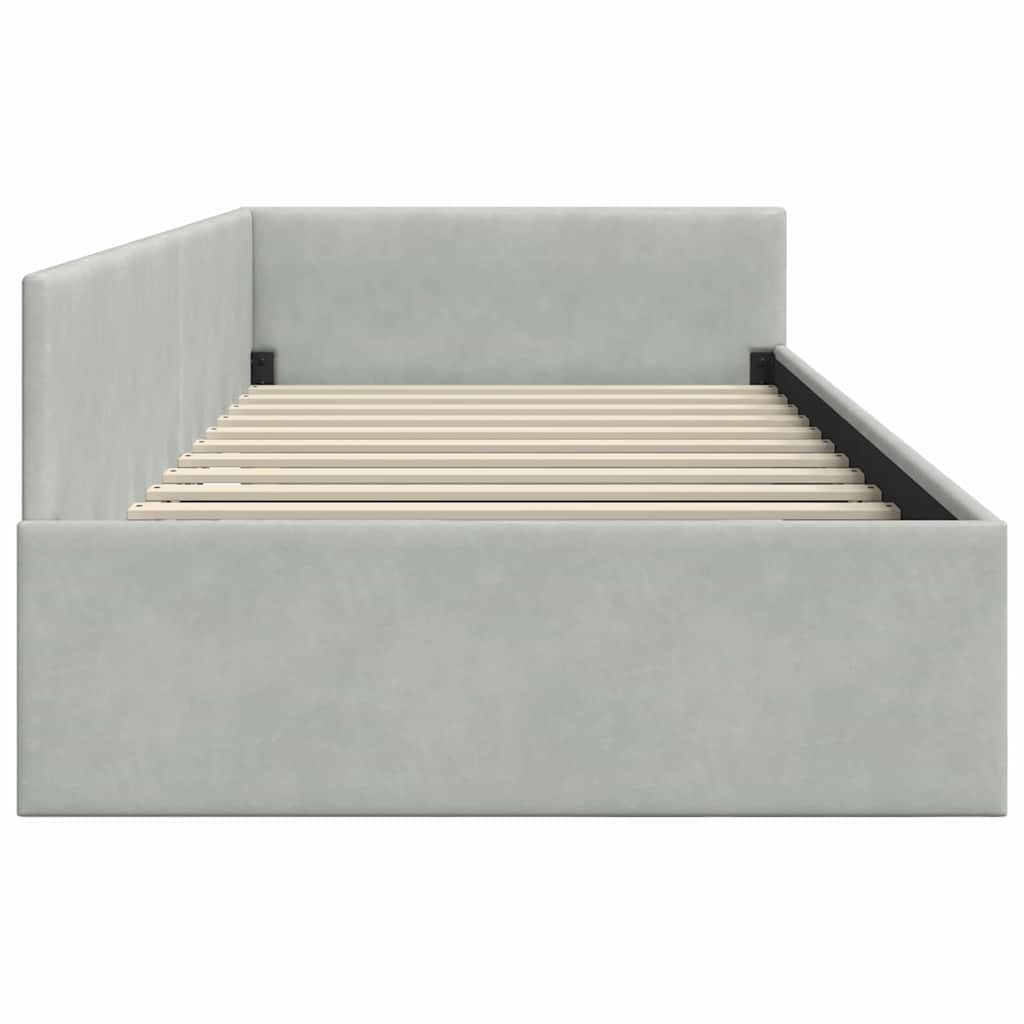 Cornice del letto ad angolo Altro Grigio chiaro 90 x 200 cm - homemem39
