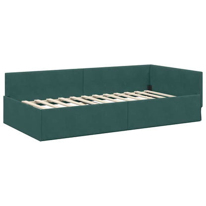 Cornice del letto ad angolo Verde Scuro 90 cm x 200 cm