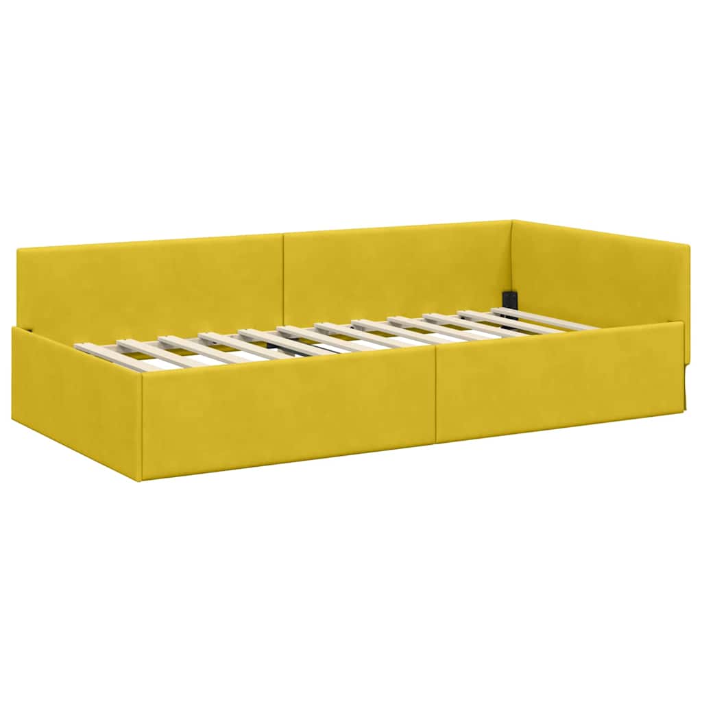 Cornice del letto ad angolo Altro Giallo 90 x 200 cm - homemem39