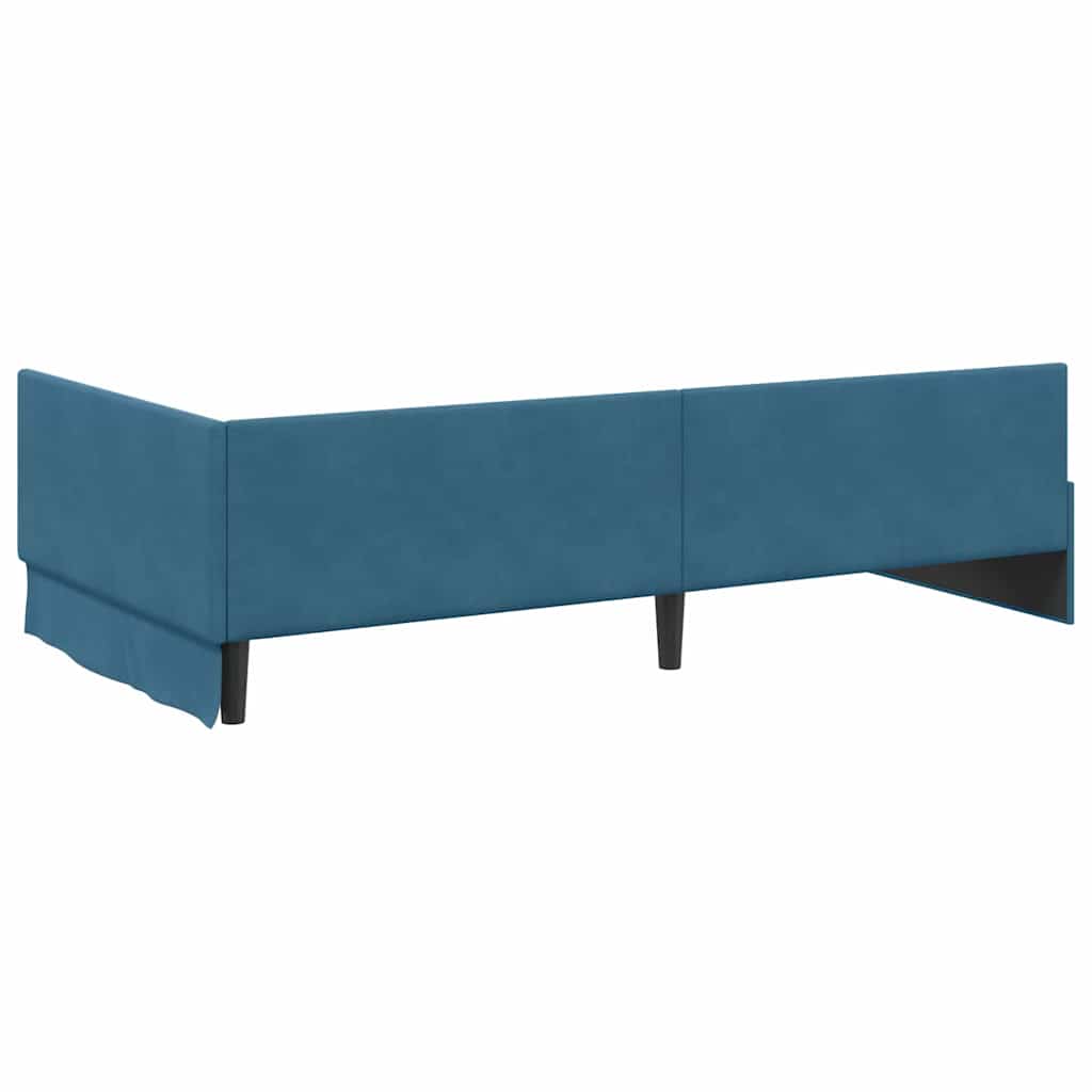 Cornice del letto ad angolo Altro con testiera Blu 100 x 200 cm - homemem39