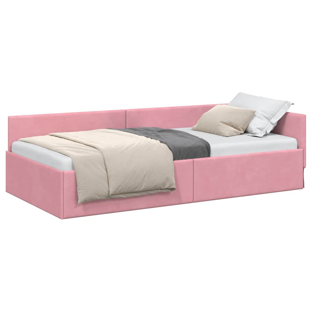 Cornice del letto ad angolo Altro Rosa 100 x 200 cm - homemem39