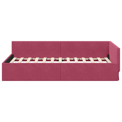 Cornice del letto ad angolo Rosso Vino 100 cm x 200 cm