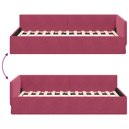 Cornice del letto ad angolo Rosso Vino 100 cm x 200 cm