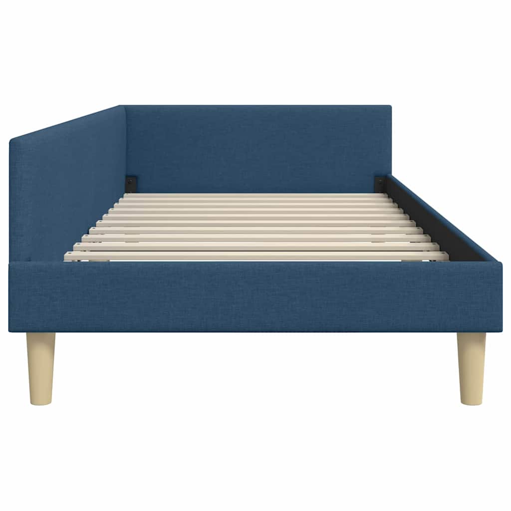 Cornice del letto ad angolo Blu 80 x 200 cm Tessuto - homemem39