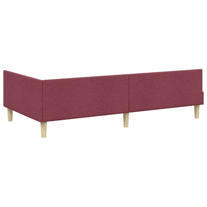 Cornice del letto ad angolo Rosso Vino 100 x 200 cm Tessuto