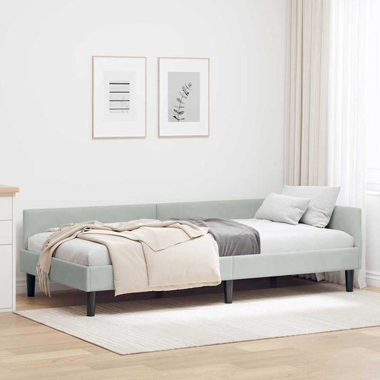 Cornice del letto ad angolo Grigio chiaro 80 cm x 200 cm