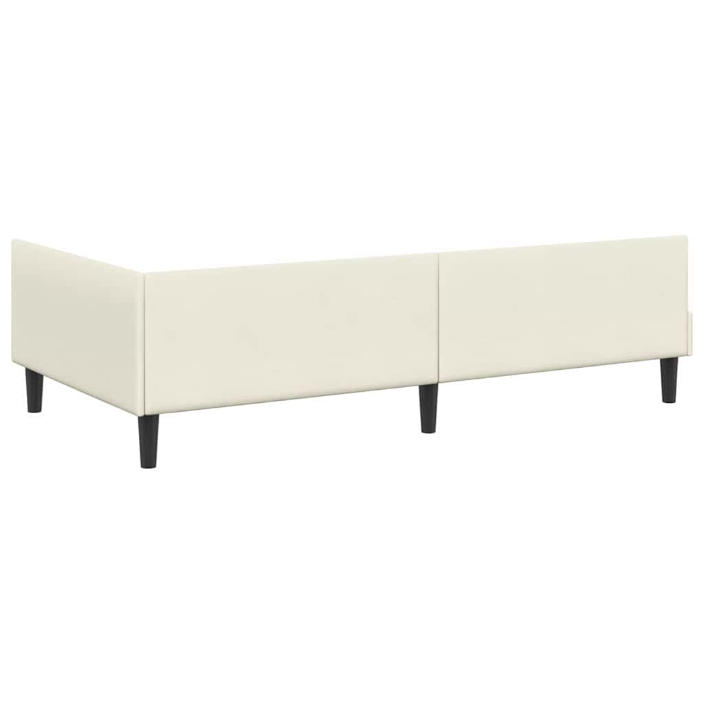 Cornice del letto ad angolo Crema 90 cm x 190 cm Velluto | homemem39