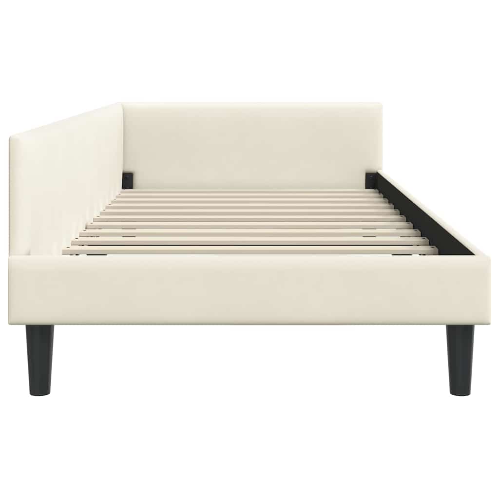 Cornice del letto ad angolo Crema 90 cm x 190 cm Velluto | homemem39