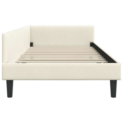 Cornice del letto ad angolo Crema 90 cm x 190 cm Velluto | homemem39