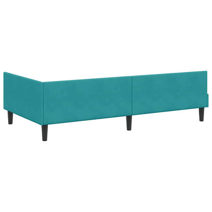 Cornice del letto ad angolo Turchese 90 cm x 190 cm Velluto | homemem39