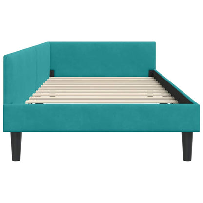 Cornice del letto ad angolo Turchese 90 cm x 190 cm Velluto | homemem39