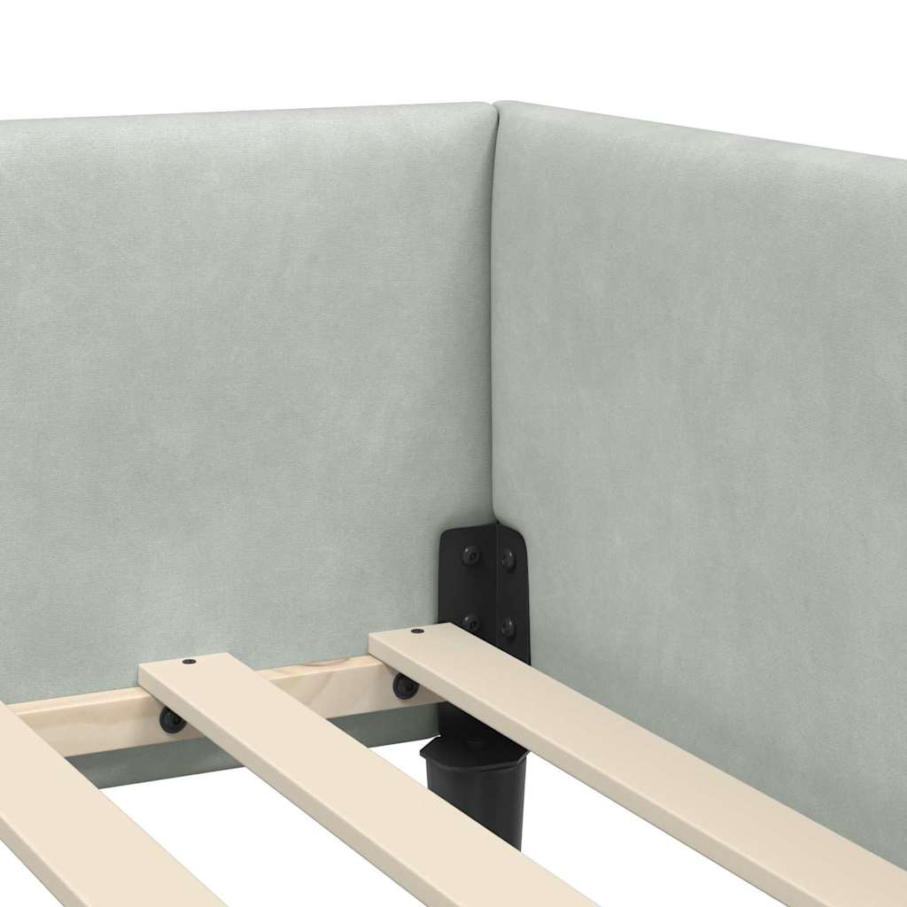 Struttura del letto ad angolo Grigio chiaro 90 x 200 cm - homemem39