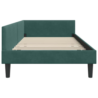 Cornice del letto ad angolo Verde Scuro 90 cm x 200 cm Velluto | homemem39