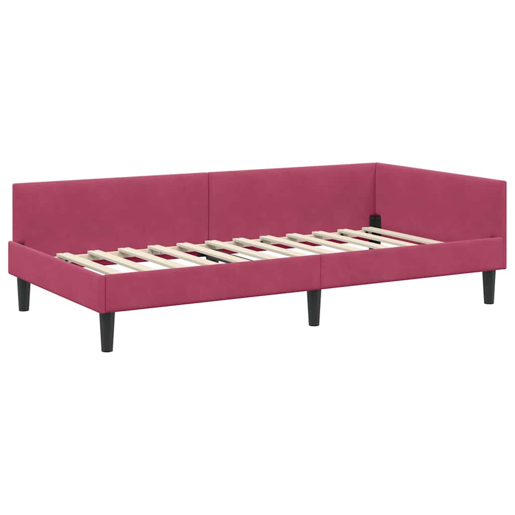Struttura del letto ad angolo Rosso vino 90 x 200 cm - homemem39