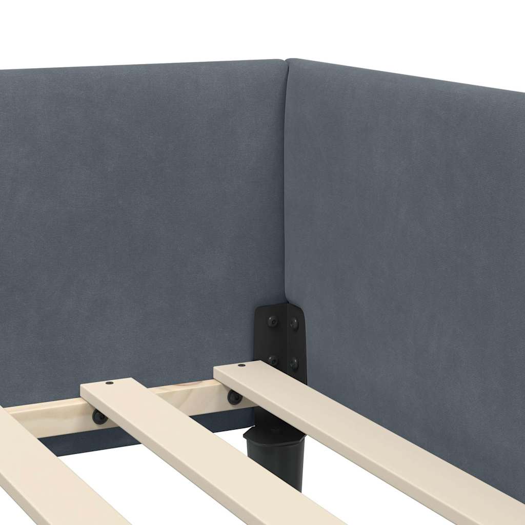 Cornice del letto ad angolo Grigio scuro 100 cm x 200 cm | homemem39