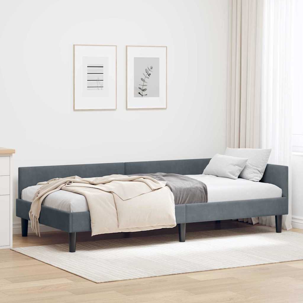 Cornice del letto ad angolo Grigio scuro 100 cm x 200 cm | homemem39