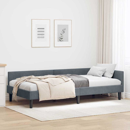 Cornice del letto ad angolo Grigio scuro 100 cm x 200 cm | homemem39