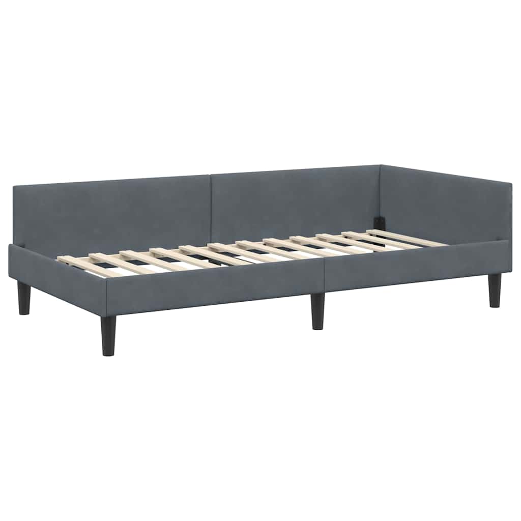 Cornice del letto ad angolo Grigio scuro 100 cm x 200 cm | homemem39