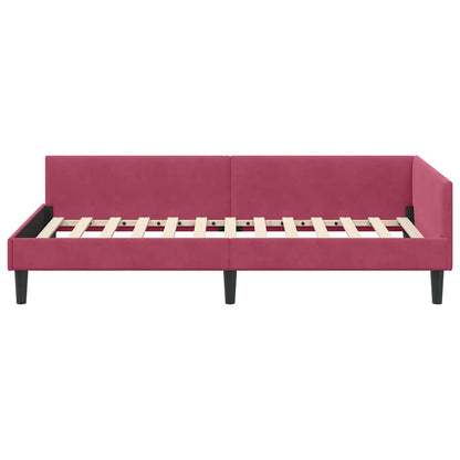 Cornice del letto ad angolo Rosso Vino 100 cm x 200 cm