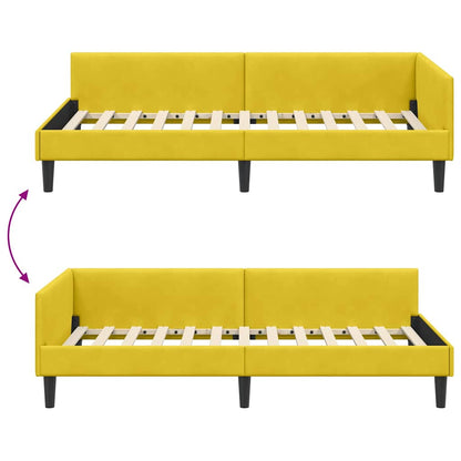 Cornice del letto ad angolo Giallo 100 cm x 200 cm Velluto | homemem39