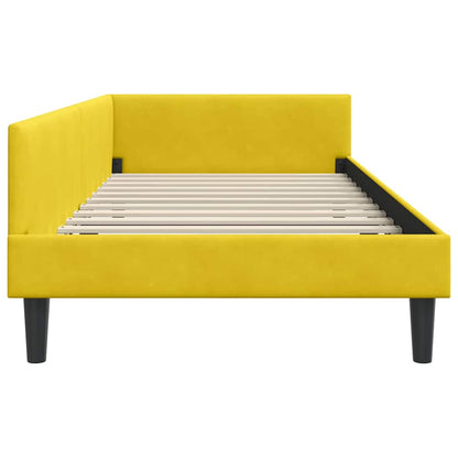 Cornice del letto ad angolo Giallo 100 cm x 200 cm Velluto | homemem39