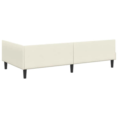 Cornice del letto ad angolo Crema 100 cm x 200 cm Velluto | homemem39