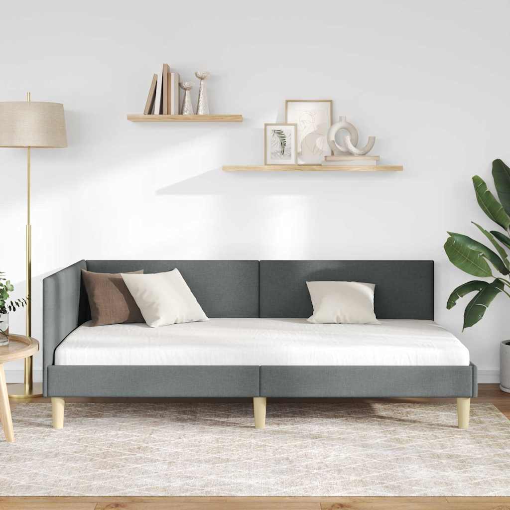 Cornice del letto ad angolo Grigio scuro 80 cm x 200 cm