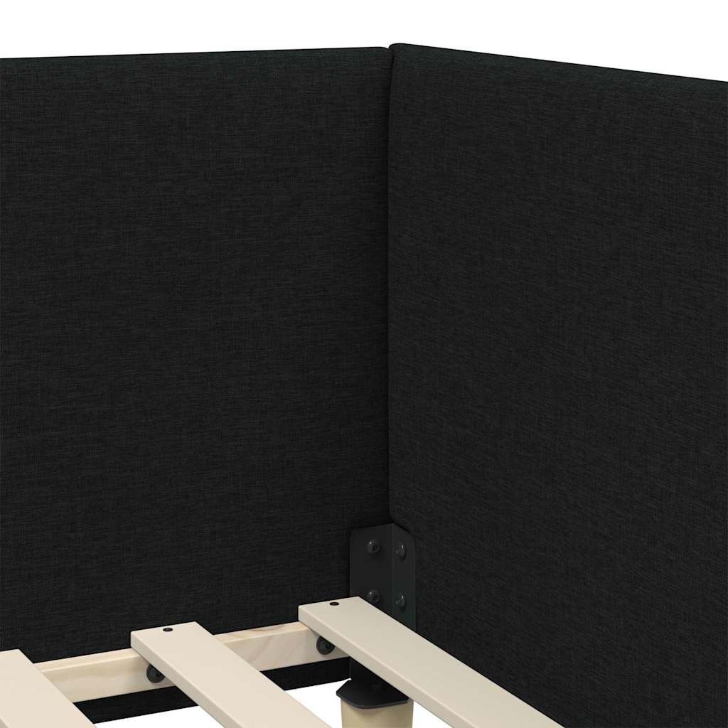Cornice del letto ad angolo con testiera Nero 80 cm x 200 cm | homemem39