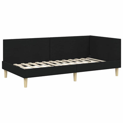 Cornice del letto ad angolo con testiera Nero 80 cm x 200 cm | homemem39