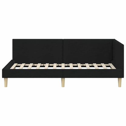Cornice del letto ad angolo con testiera Nero 80 cm x 200 cm | homemem39