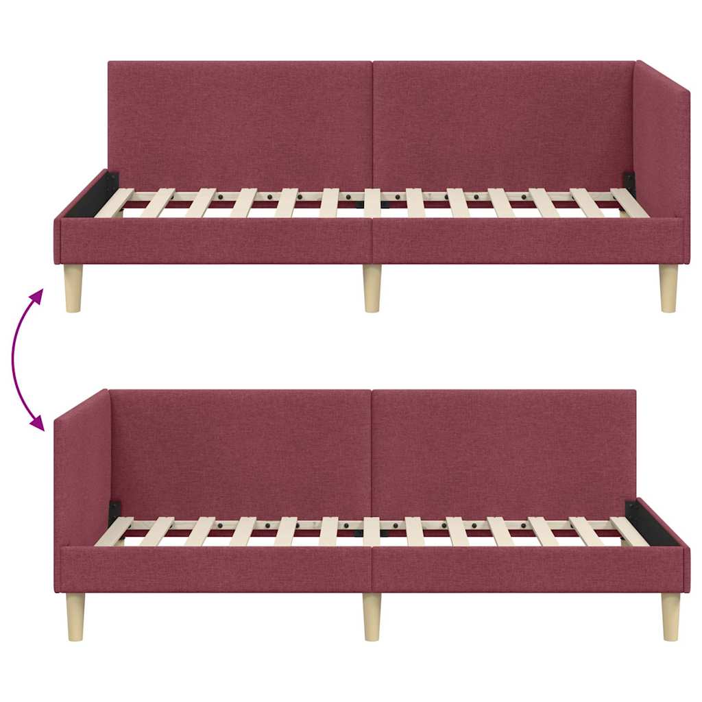 Cornice del letto ad angolo Rosso Vino 80 cm x 200 cm | homemem39