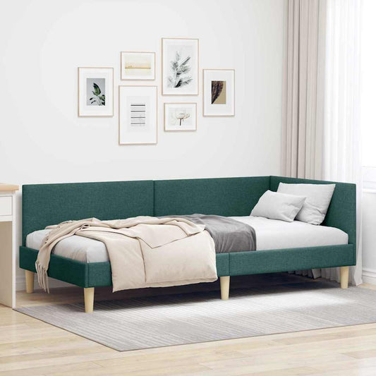 Cornice del letto ad angolo Verde Scuro 80 cm x 200 cm | homemem39