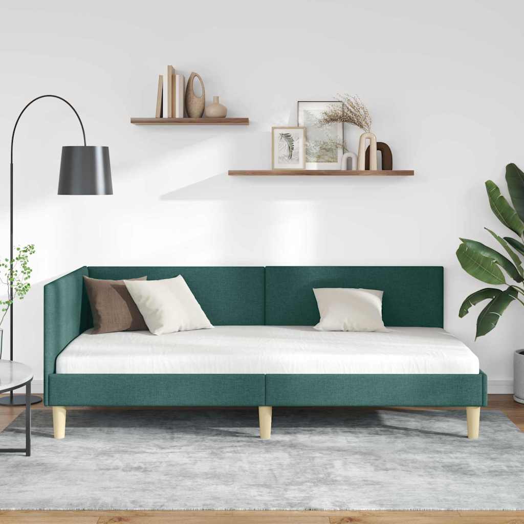 Cornice del letto ad angolo Verde Scuro 80 cm x 200 cm | homemem39