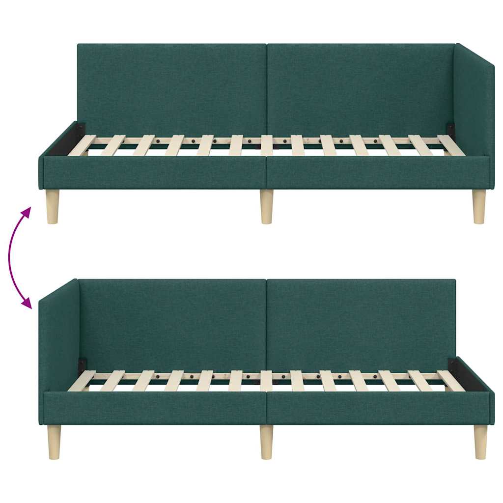 Cornice del letto ad angolo Verde Scuro 80 cm x 200 cm | homemem39