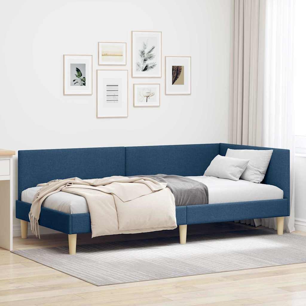 Cornice del letto ad angolo con testiera Blu 80 cm x 200 cm | homemem39