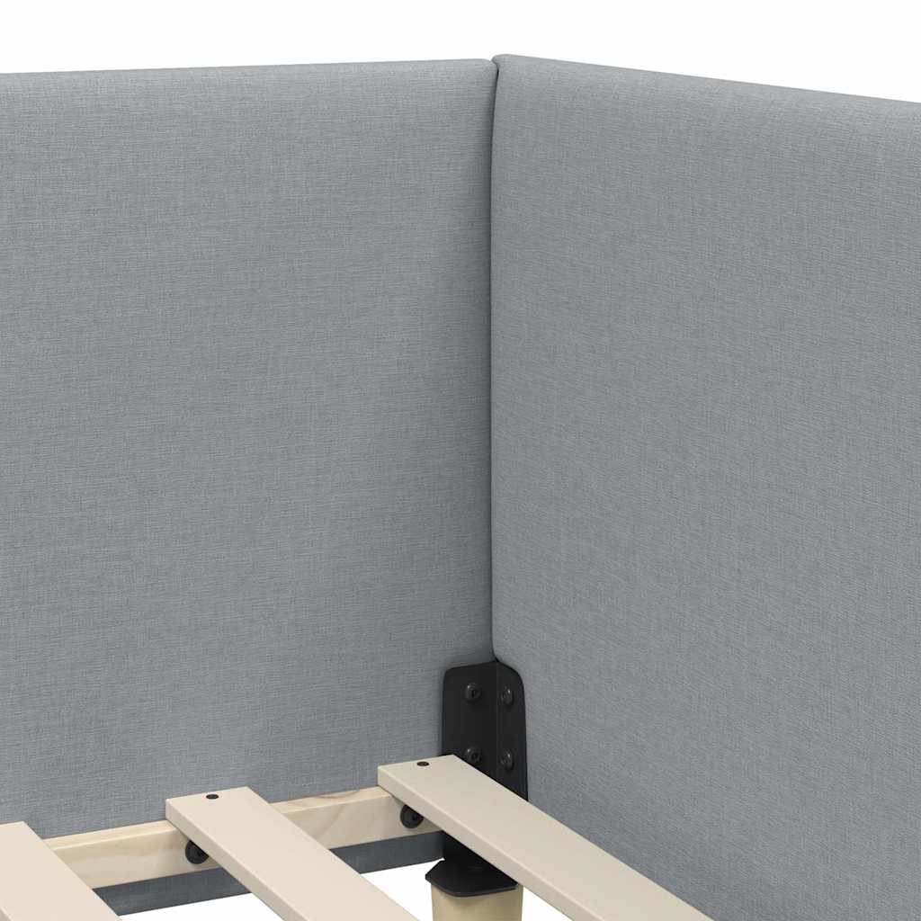 Cornice del letto ad angolo Grigio chiaro 90 cm x 190 cm | homemem39