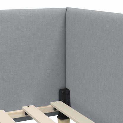 Cornice del letto ad angolo Grigio chiaro 90 cm x 190 cm | homemem39
