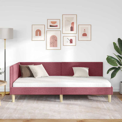 Cornice del letto ad angolo Rosso Vino 90 cm x 190 cm | homemem39