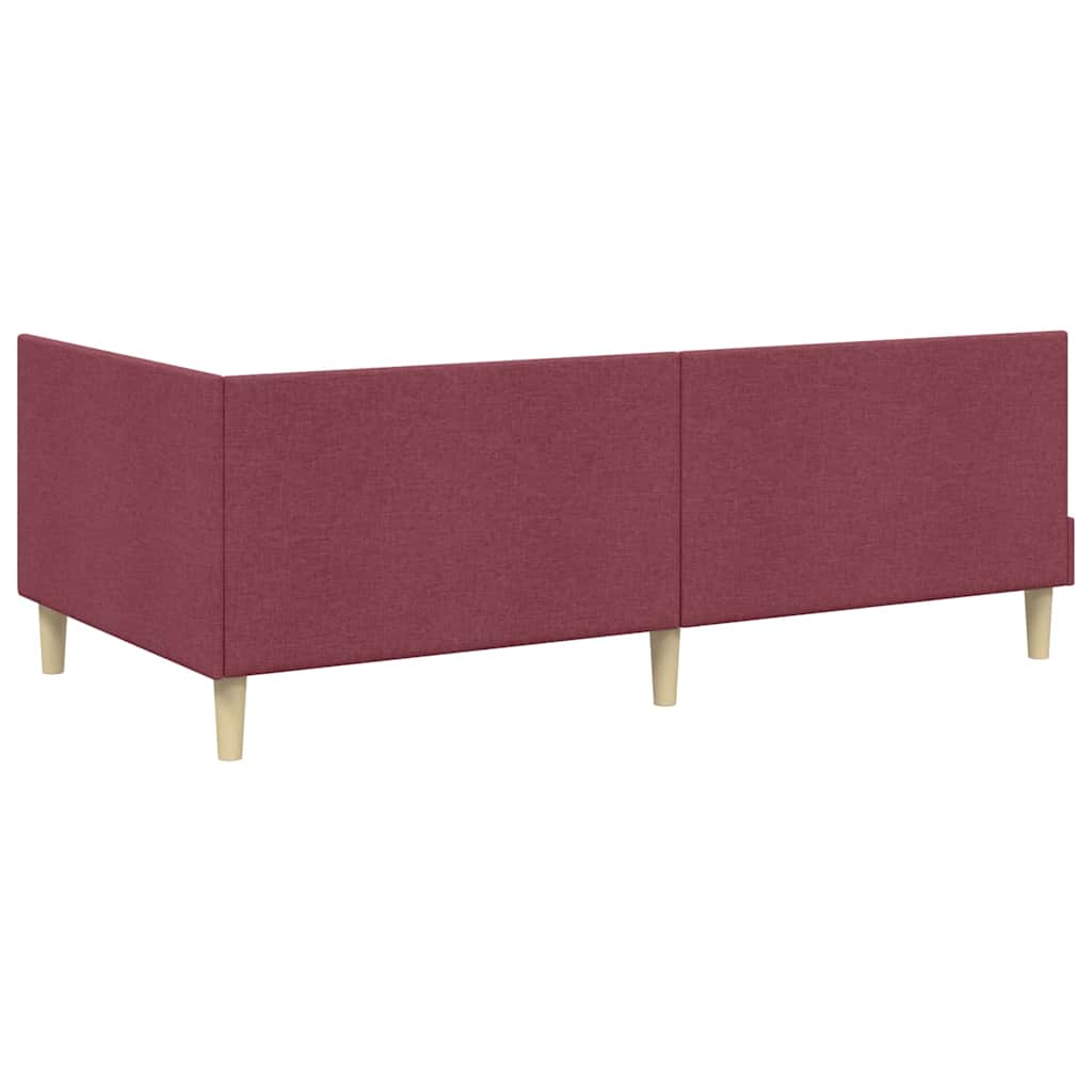 Cornice del letto ad angolo Rosso Vino 90 cm x 190 cm | homemem39