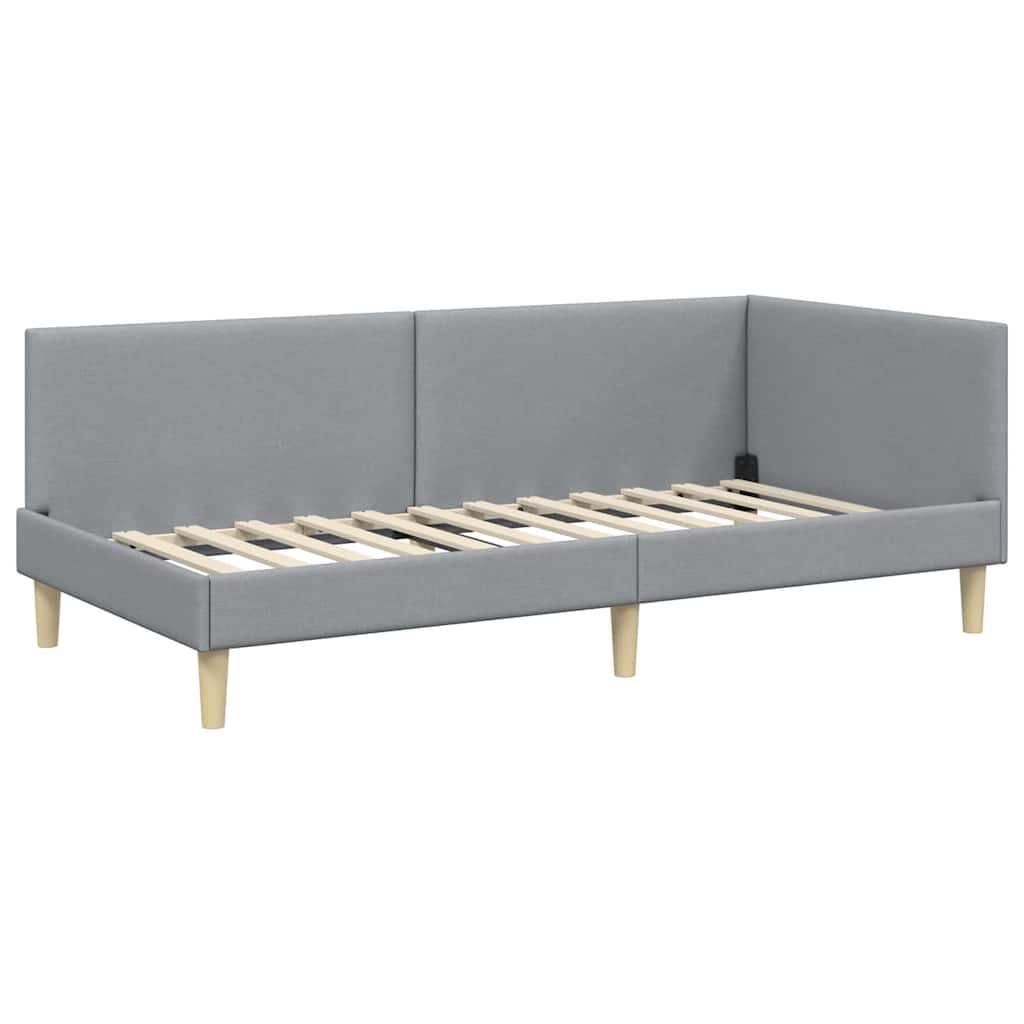 Cornice del letto ad angolo Grigio chiaro 90 cm x 200 cm | homemem39