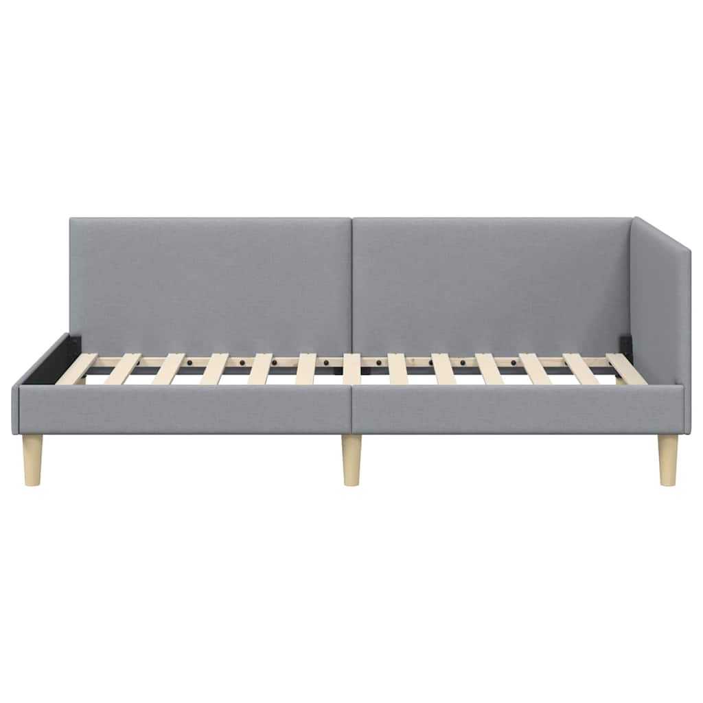 Cornice del letto ad angolo Grigio chiaro 90 cm x 200 cm | homemem39